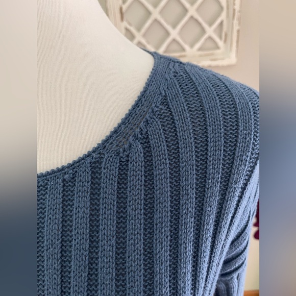 Peruvian Connection Rowe Ribbed Sweater In Blue Size S - Picture 3 of 15